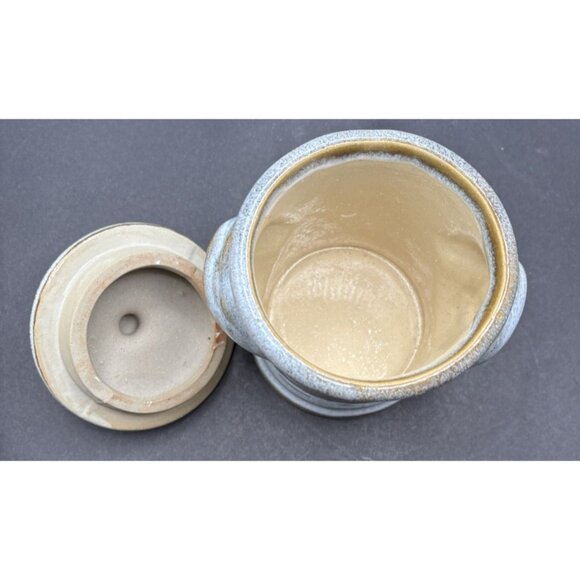 Vintage Rare Bombay Company Glazed Pottery 2 faced 6 1/4" Canister Jar - Picture 7 of 7